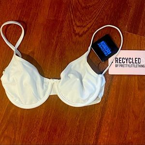 PrettyLittleThing Recycled mix and match white unlined underwire bikini top